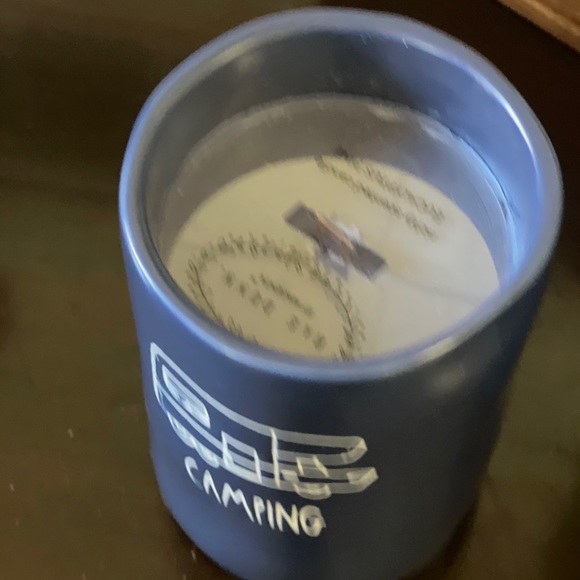 Rae Dunn farmhouse style blue ceramic jar candle PICK 1- EXPLORE or CAMPING - Picture 2 of 6